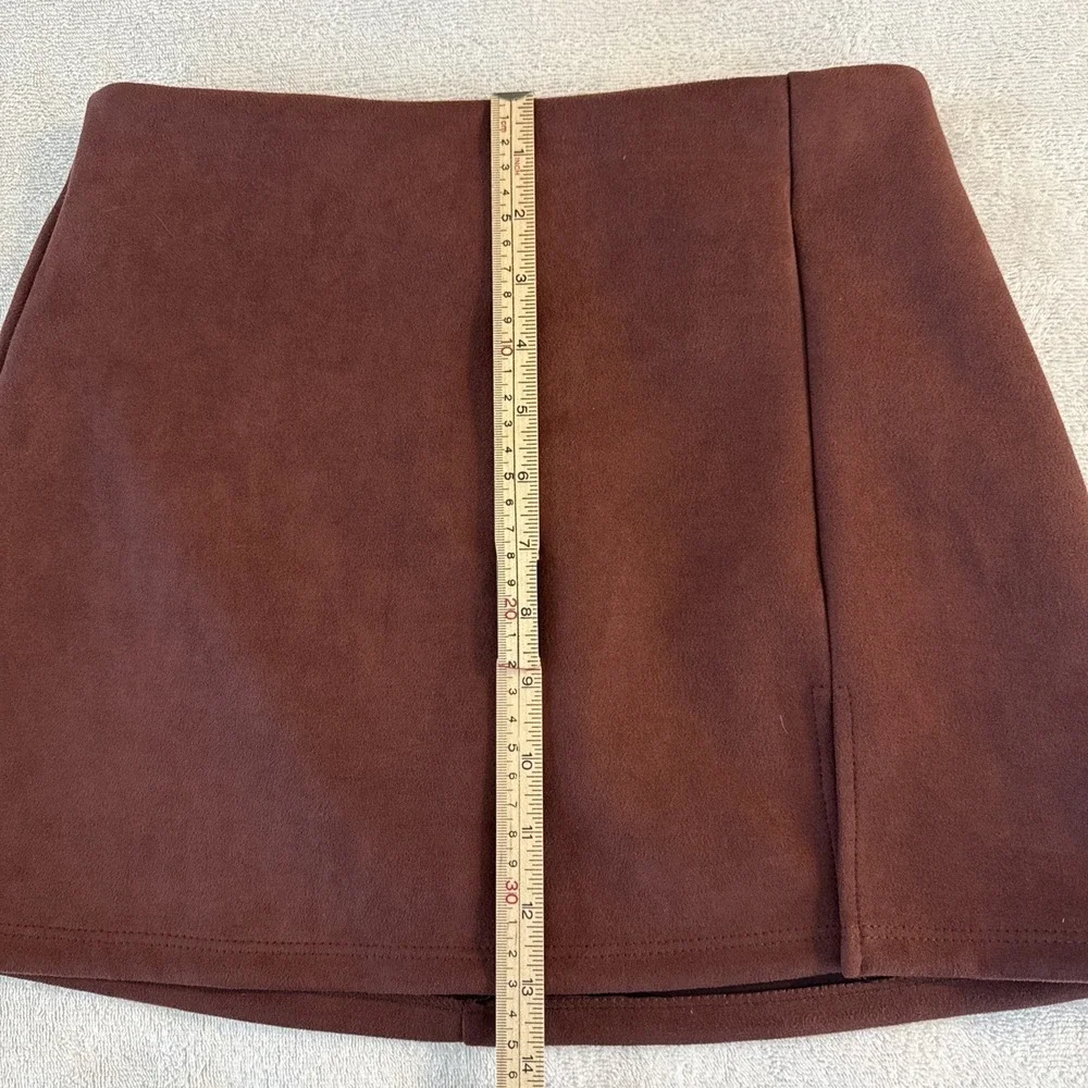 Altar'd State Brown Faux Suede Mini Skirt S A-Line Western Coastal Cowgirl